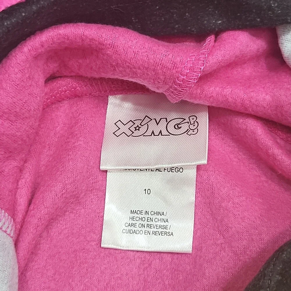 XOMG POP! Girls' Union Suit Size 10 Printed Hooded One Piece Pajama Sleepwear